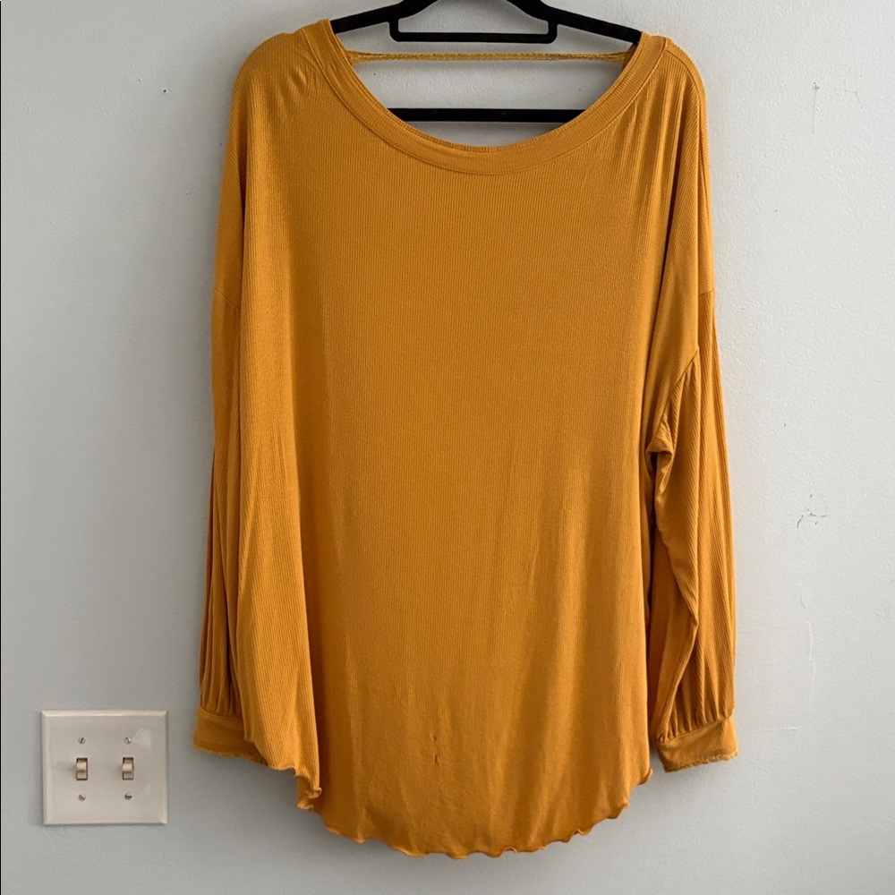 Free people shimmy shake long sleeve draped back top M